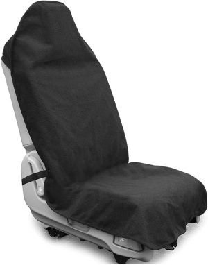 51hxCy-gq2L._AC_ Waterproof Sweating Car Seat Cover – Universal Non-Slip Towel Seat Protector for Gym, Beach & Hiking, Machine Washable (Black)