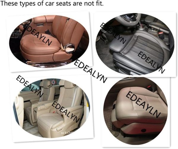 PU Leather Car Seat Cover for Sedan/SUV, Single Seat Without Backrest, 1PC (3D-Beige)