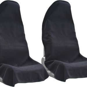 Universal Car Seat Covers, 2-Pack Black – Washable, Non-Slip, Waterproof & Sweatproof
