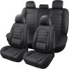 61egZ6jNTkL._AC_SL1500_ Universal Leather Car Seat Cover Full Set (5Pcs) – Waterproof, Breathable, Black