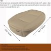 PU Leather Car Seat Cover for Sedan/SUV, Single Seat Without Backrest, 1PC (3D-Beige)