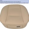 PU Leather Car Seat Cover for Sedan/SUV, Single Seat Without Backrest, 1PC (3D-Beige)