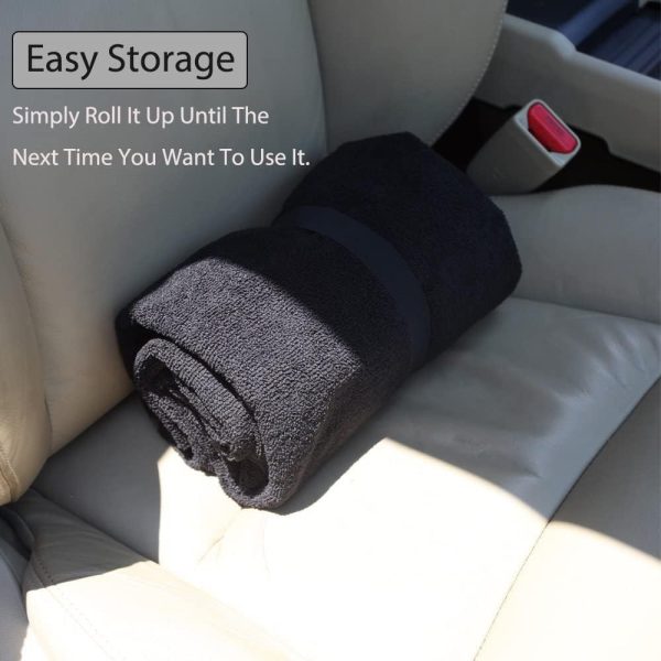 61xivktDGqL._AC_SL1000_ Waterproof Sweating Car Seat Cover – Universal Non-Slip Towel Seat Protector for Gym, Beach & Hiking, Machine Washable (Black)
