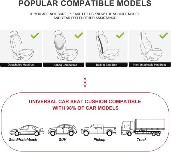712LH9t73gL._AC_SL1500_ 2 Pack Leather Front Car Seat Covers, Anti-Slip Full Wrap with Storage Pocket, Waterproof Bottom (Black)