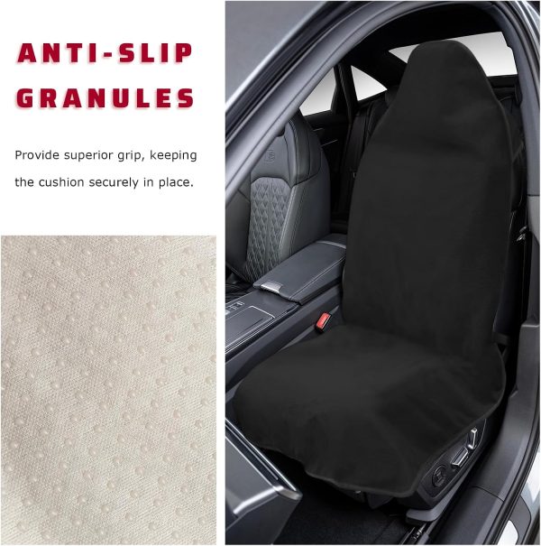 Car Towel Seat Cover, Waterproof Non-Slip Front Seat Protector (Black)