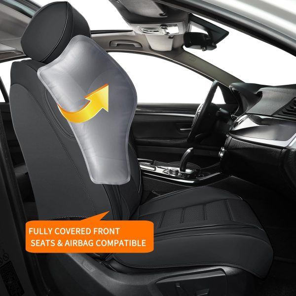 71UQ7Bg5kML._AC_SL1500_ Universal Leather Car Seat Cover Full Set (5Pcs) – Waterproof, Breathable, Black