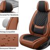 Brown Faux Leather Car Seat Cover Full Set – Universal Waterproof Non-Slip
