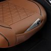 Luxury Leather Front seat Cover, Non Slip All Inclusive with Storage Bag, Suitable for 95% Sedan, SUV, Truck, 1 Piece Coffee