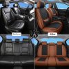 Brown Faux Leather Car Seat Cover Full Set – Universal Waterproof Non-Slip