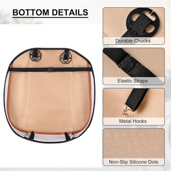 PU Leather Car Seat Cover for Sedan/SUV, Single Seat Without Backrest, 1PC (3D-Beige)