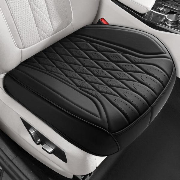 71i6wTg98wL._AC_SL1500_ 2 Pack Black Leather Bottom Front Seat Covers, Full Wrap, Waterproof for Most Cars, SUVs, Trucks