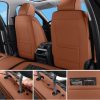 Brown Faux Leather Car Seat Cover Full Set – Universal Waterproof Non-Slip