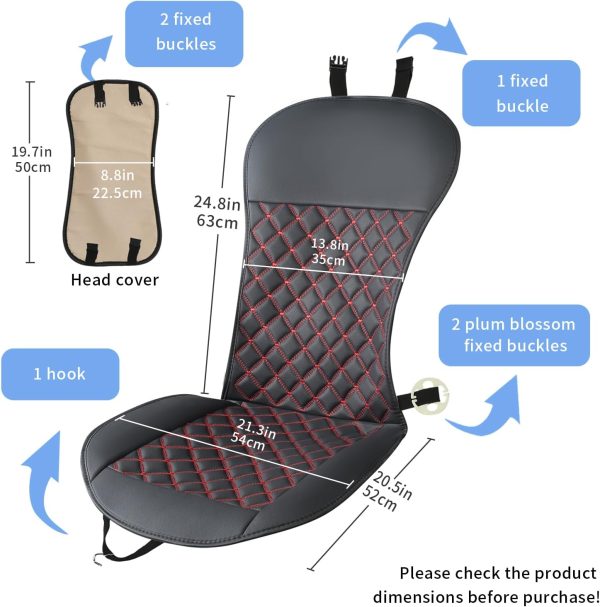 71lyFantvoL._AC_SL1500_ 2-Pack Waterproof Leather Car Seat Covers, Non-Slip, Airbag Compatible, Universal Fit for Cars, SUVs, Vans, Trucks (Black-Red)