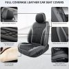 Full Set Faux Leather Car Seat Covers, Non-Slip, Gray-Black, 5 Seater