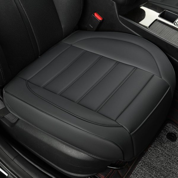 2 Pack Black Leather Front Seat Covers, Full Wrap, Waterproof – Fits Most Cars, Trucks, SUVs