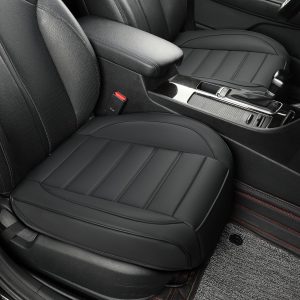 9138MDDxNCL._AC_SL1500_ 2 Pack Black Leather Front Seat Covers, Full Wrap, Waterproof β Fits Most Cars, Trucks, SUVs